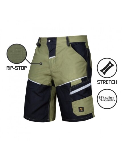 Šortai LANDER SPANDEX rip-stop GREEN Šortai LANDER SPANDEX rip-stop GREEN